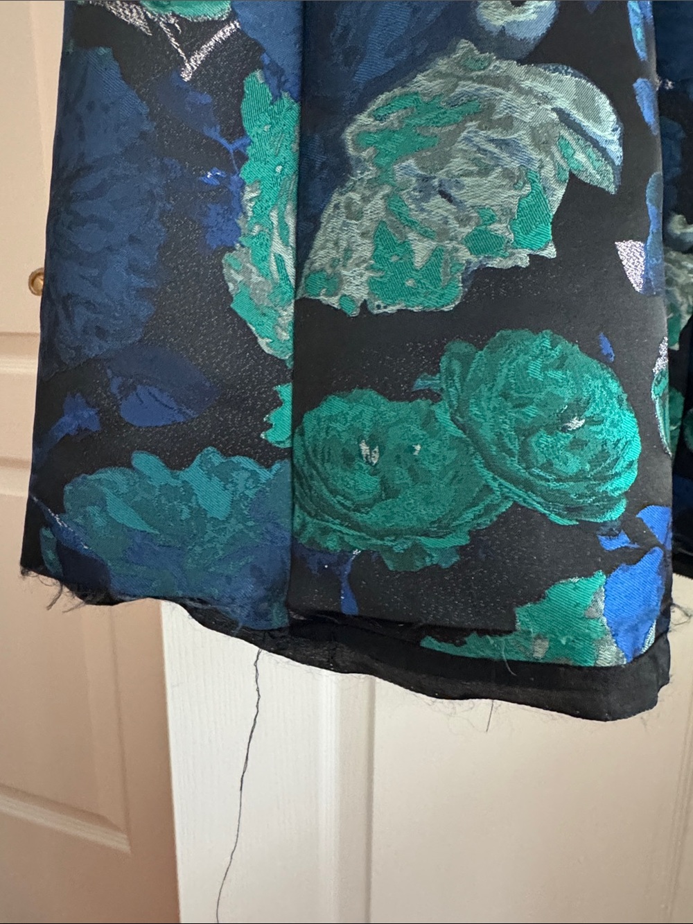 Eliza J Teal & Navy Floral A-Line Maxi Skirt - Picture 4 of 4